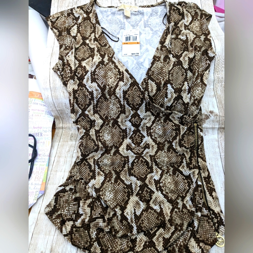 New Michael Kors size S zippered wrap tunic